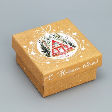 Folding box "Cozy New Year", 12 x 12 x 6.5 cm, New Year-1