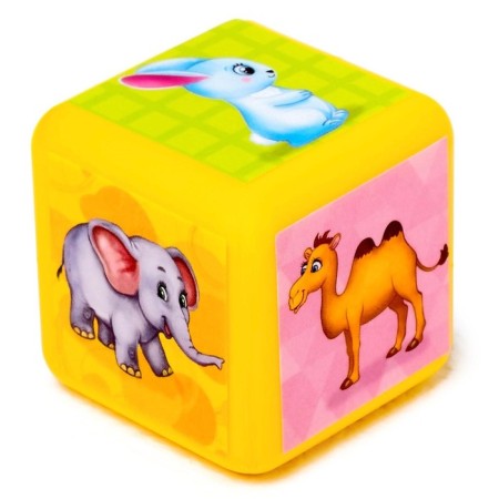 Cubes for kids "animals", plastic, colored, 9 pieces, 4 x 4 cm, according to the Montessori methodology-6