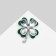 Brooch "Clover" multi-layer, white-green color in silver