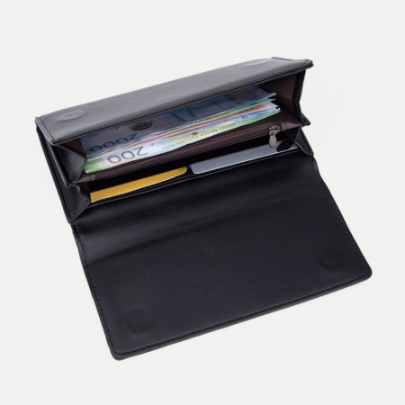 Women's wallet on magnets, black color-3
