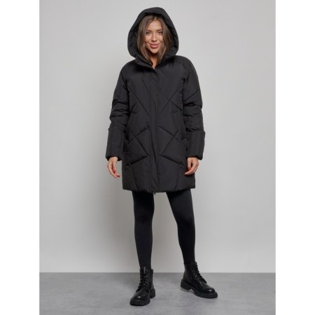 Winter jacket female, size 50, black color-8