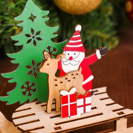 Decor "Santa Claus with a deer on a sleigh"-2