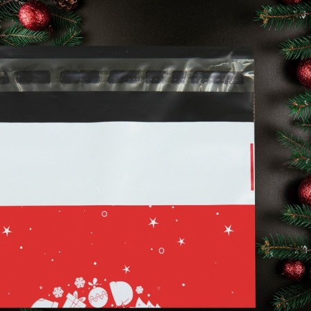 Courier bag with an adhesive valve, Happy New Year, 17 x 26 cm, set 50 pcs-3