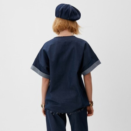T-shirt Women's oversize Minaku: Jeans Collection Blue Blue, Rr. 48-4