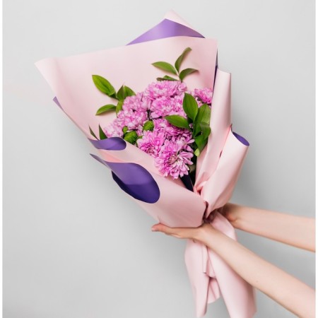 Flower Flower Flower packaging bubble bilateral “lavender + pale pink”, 50 μm, 0.5 x 9 m-6