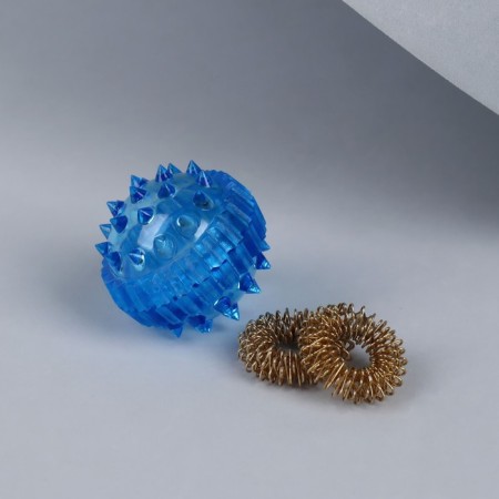 Su-jok massage, d = 3.5 cm, with 2 rings, blue color-6