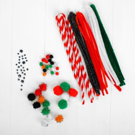 Set for creativity from wire with pile, pompons, eyes No. 12, Mix color-1
