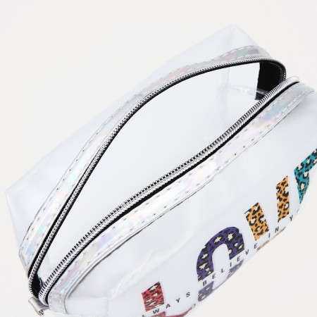 Cosmetic bag with zipper, matte color/multi -colored-2