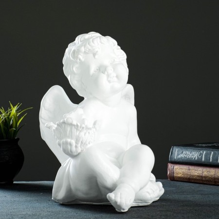 Climb "Angel sitting in his hand", 26x21x30cm, white-1