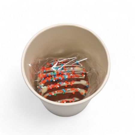 Chocolate bomb with marshmallow "Symbol of the year - snake" in a glass, 30 g-4