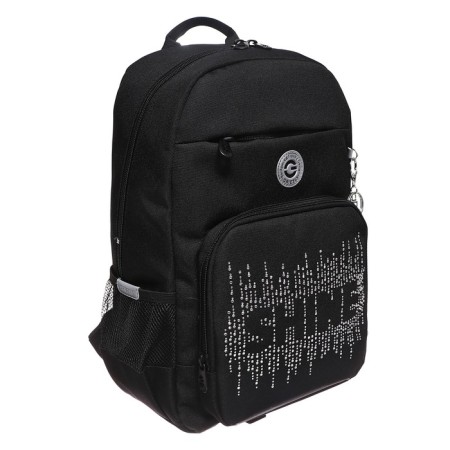 School backpack, 40 x 25 x 13 cm, Grizzly, ergonomic back, laptop department, black-1
