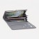 Women's wallet on the button, gray color