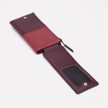 Women's wallet on the button, burgundy color-4