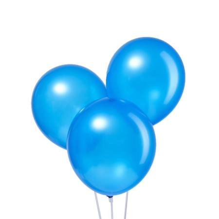 Latex ball 10 ", metal, set 100 pcs., Blue color