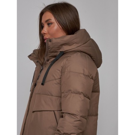 Coat insulated winter female, size 50, brown color-13