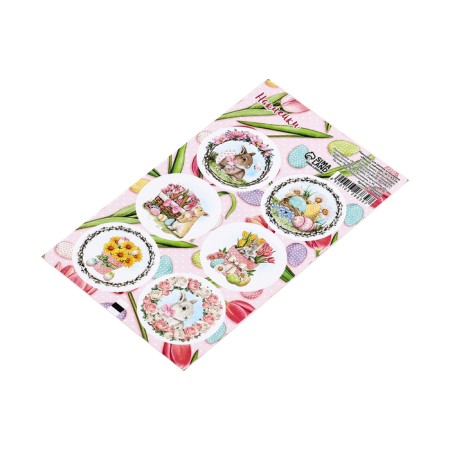 Stick for flowers and gifts "Cute Bunnies", 16 × 9.5 cm-1