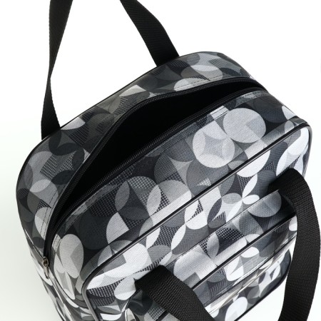Lightning bag, with an increase, external pocket, black/white color-4
