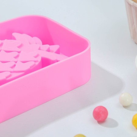 Form for ice cream “Pineapple”, silicone, 14 × 7.5 × 2.5 cm, pink color-3