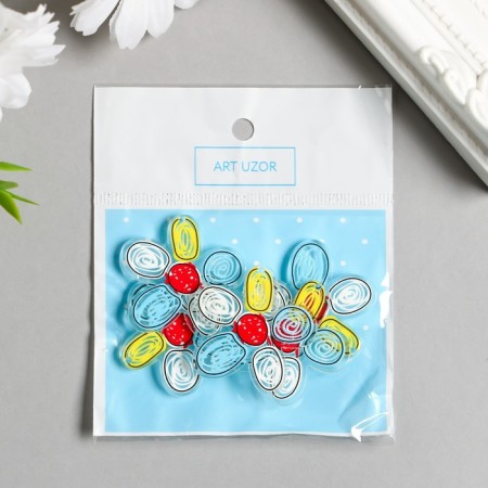 Decor for the work of acrylic "Children's drawing. Transparent flower" 3.5x3.5 cm-2