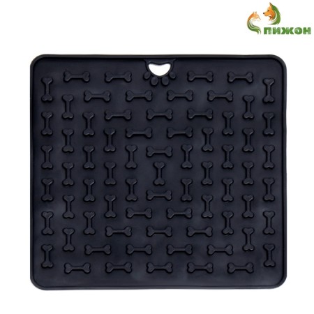 Rug for licking on suctions 18.5 x 18.5 cm, tp, black-1