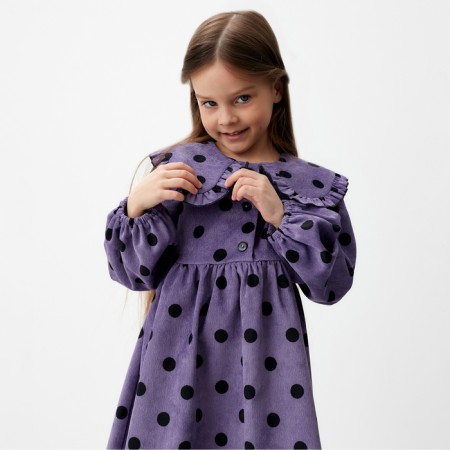 Платье детское вельветовое KAFTAN "Горошек" р.30 (98-104 см)-2