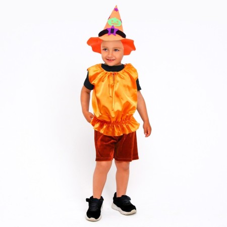 Carnival costume pumpkin, vest, orange hat, height 116-134-1