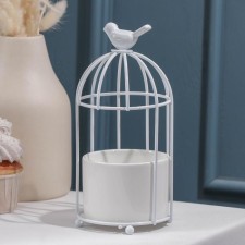 Ceramic “Dove” ceramic candy, 200 ml, 9.5 × 18 cm, white color