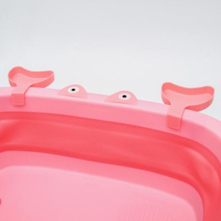 Children's folding bath with drain, "crab", 67 cm., Pink color-4