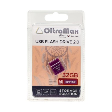 OLTRAMAX 50, 32 GB, USB2.0 flash drive, Thu up to 15 MB/s, PLO up to 8 MB/s, purple