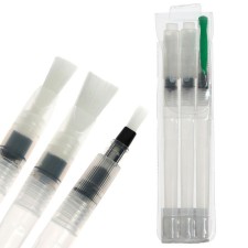 A set of calligraphic brushes nylon, flat, 3 pieces: No. 4, 7, 10, with a tank