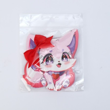 Hair elastic band with a bow "Chibi fox" Diam. 4 cm-4