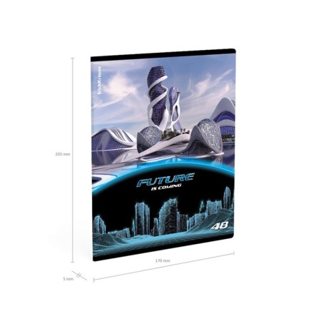 Notebook of 48 sheets in the Erichkrause "Future" cage, glossy lamination, cover covering cardboard, mix-7