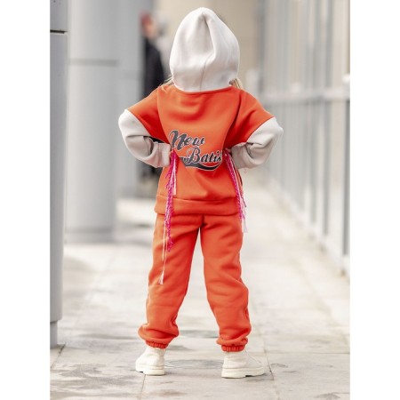 Set: Hoods and Pants "College", height 122 cm, Orange color-2