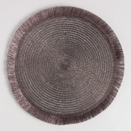 Set of napkins 2 pcs. Dolyana "Brill", central gray, D 38 cm-1