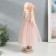 Interior doll "Baby in pink, with a flower, with long hair" 41.5x14.5x16 cm