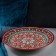 Lryagan Round Rishtan ceramics, 41cm, red, green-yellow pattern