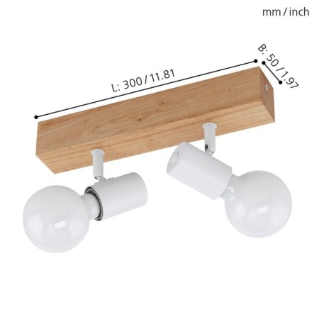 Townshend 2x60W lamp E27 brown, white-1