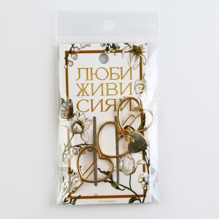 Hair clip mold "love", 6 x 2 s-5