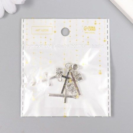 Bale with a suspension metal for creativity "Cross" silver 3.5-4