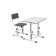 Polini Kids set growing transformer + adjustable stool, white-gray color