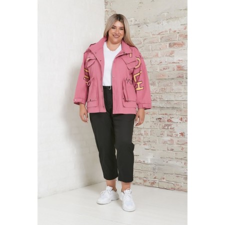 Female trousers, size 64, black color-1