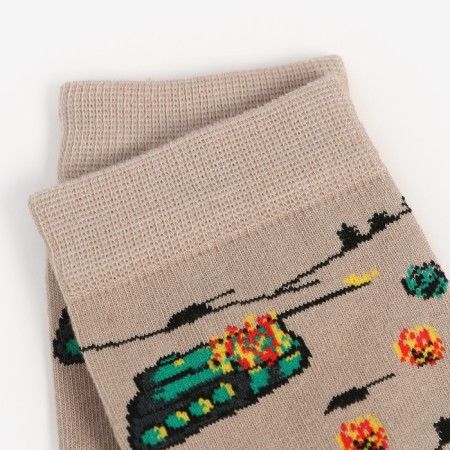 Men's socks, hacki beige/tanks, size 44-45-2