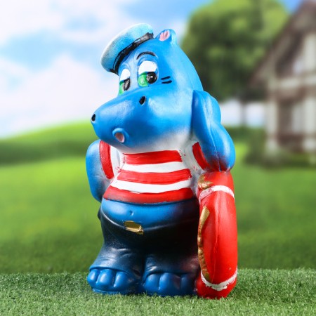 Garden figure "Hippo - sailor" 17x17x29cm-2
