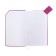 Lotted diary, 120x200 mm 128 sheets, leatherette, gray block 70 g/m2, lies, a refrain with a colored button, lilac