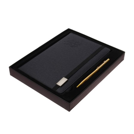 The diary is low, PVC, A5, 140 sheets in a cage, on an elastic band, with a handle, in a gift box, mix-11
