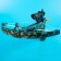 Camouflage crossbow, with a target