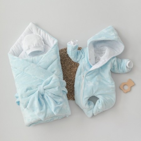 Set for discharge Winter Kinderlitto "Firebir Starks", 5 objects, height 56-62 cm, blue color