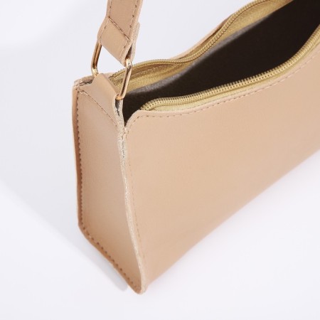 Bag Women's Baget with a zipper, beige color-5