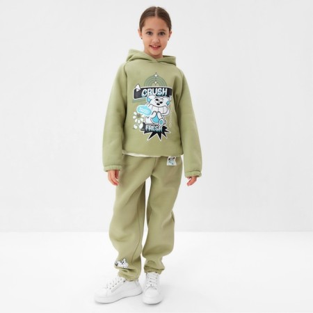 Sweatshirt (Hudy) Children's Minaku: Crush, olive color, height 116 cm-1