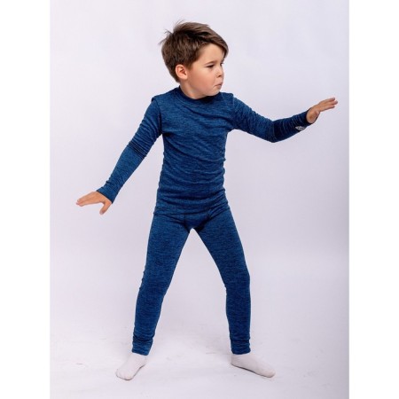 Thermal underwear for a boy, height 122 cm, blue color-3